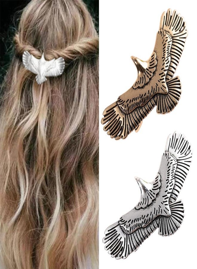 Ynxee 2 Pcs Vintage Eagle Metal Hair Barrettes Goth Punk Wing Hair Clips, French style Hair Accessories for Women Girls - Image 1